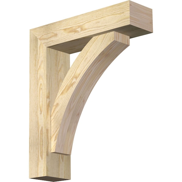 Ekena Millwork Thorton Block Rough Sawn Bracket w/ Offset Brace, Douglas Fir, 6"W x 22"D x 26"H BKT0604X22X26THR05RDF - main